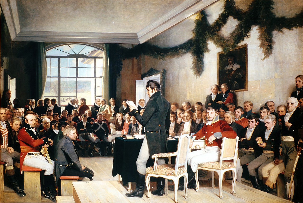 Riksforsamlingen på Eidsvoll 1814 — maleri av Oscar Wergeland